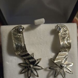 Elegant Silver Floral Earrings